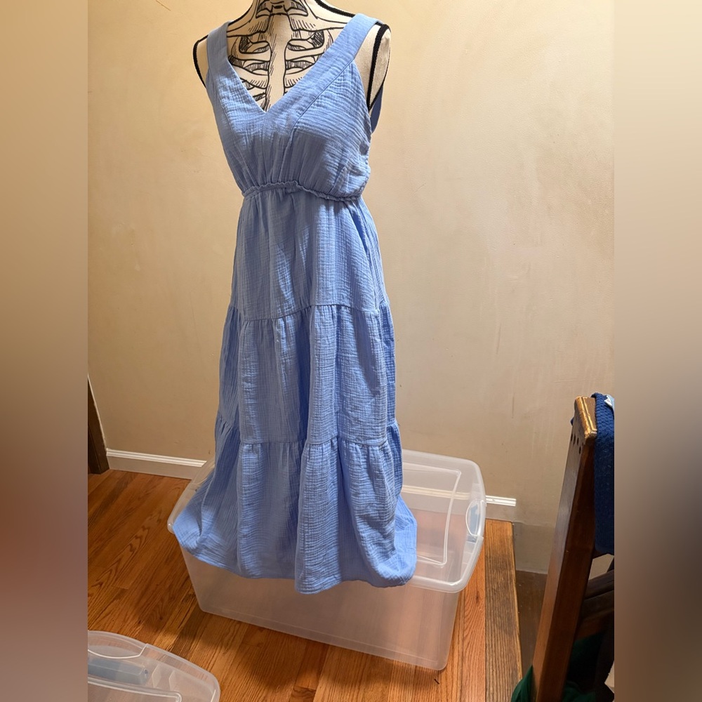NWT Steve Madden Blue Sleeveless V-Neck Sundress, Size M